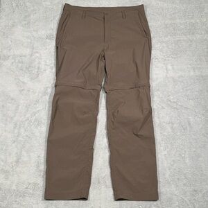 Mountain Hardwear Convertible Hiking Pants Men 36x30 Brown Outdoor Loose Utility